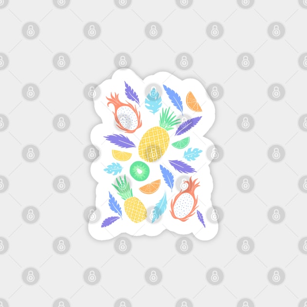 Summer Fruit on White Sticker by latheandquill